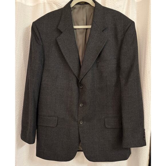 Oscar de la Renta Other - Oscar de la Renta Mens Gray Wool Blazer Sport Coat Micro Check Size 46R Business